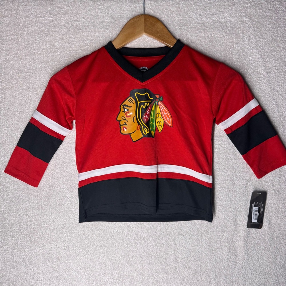 Chicago Blackhawks NHL Toddler 3T Hockey Jersey Red Black NWT